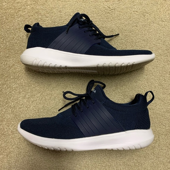 navy blue athletic shoes